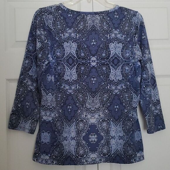 Ella Rafaella Women's 3/4 Sleeve Paisley Blouse Size Medium - Picture 5 of 6